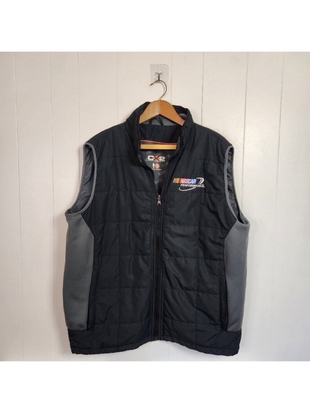 Nascar Racing CX2 Technical Performance Zip Up Vest Gray Black Mens Size XL 3M